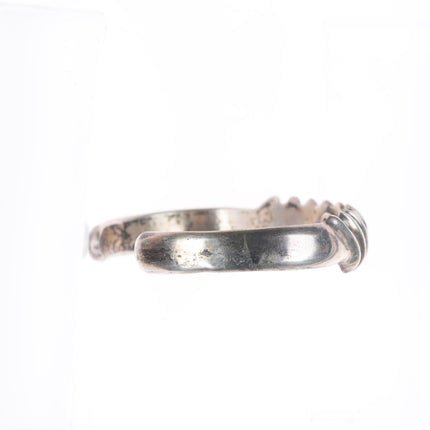 6" Navajo Rocking Horse Ranch slanted ribbed sterling silver cuff bracelet