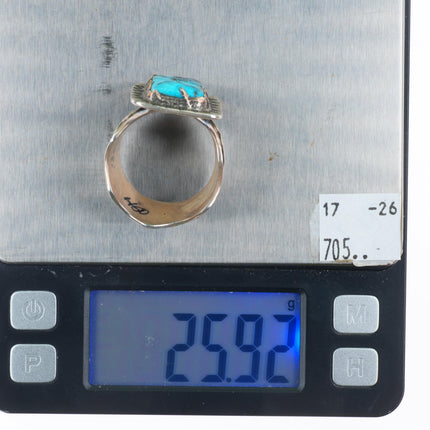 sz14 Jonah Hill/Lomayoosi Designs Hopi sterling silver ring with nice turquoise