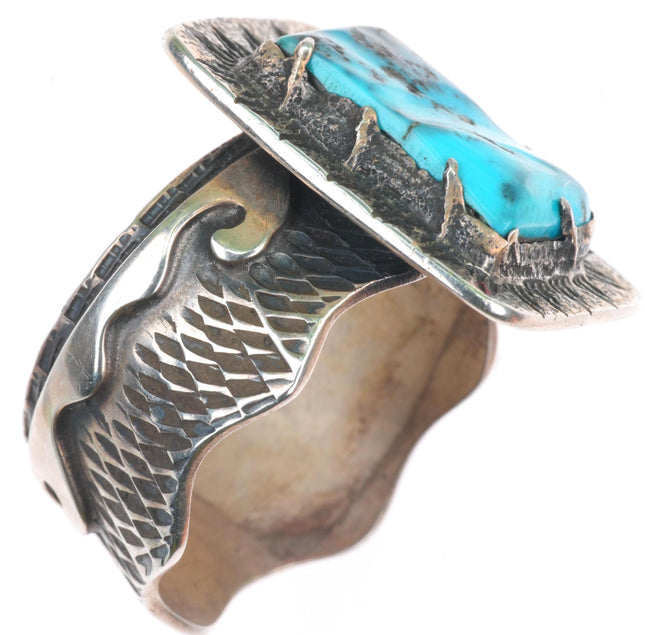 sz14 Jonah Hill/Lomayoosi Designs Hopi sterling silver ring with nice turquoise