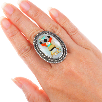 sz7 Roland Hogan Begay Navajo sterling silver Ghan Dancer kachina ring