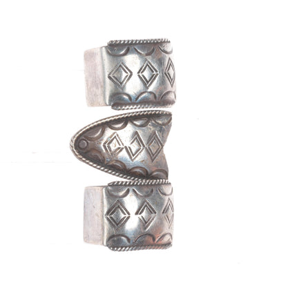 Heavy vintage Navajo sterling silver turquoise nugget ranger belt buckle set