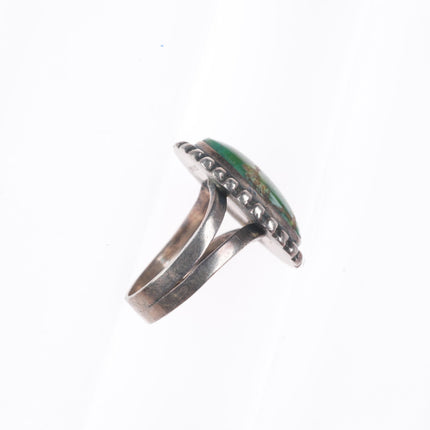 sz4.5 vintage Navajo sterling silver Cerrillios turquoise bead rim size 4.5 ring