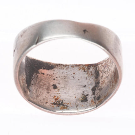 sz6 Antique Navajo ingot silver heavily worn/loved band ring size 6