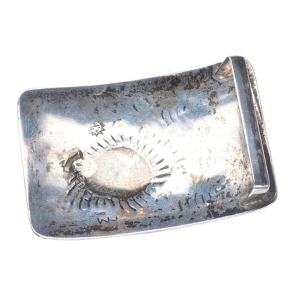 vintage Watson Honanie Hopi turquoise bear paw sterling silver belt buckle