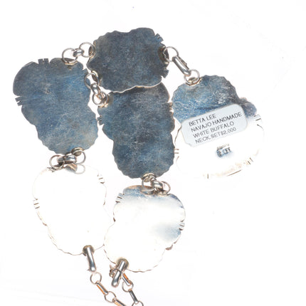 Betta Lee Navajo Sterling silver White Buffalo necklace and earrings set