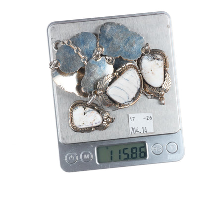 Betta Lee Navajo Sterling silver White Buffalo necklace and earrings set