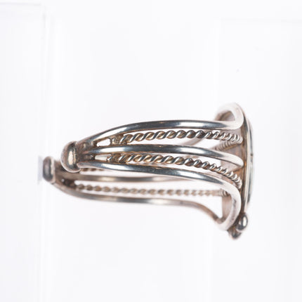 6.1" Vintage Navajo lt blue turquoise mid century sterling silver cuff bracelet