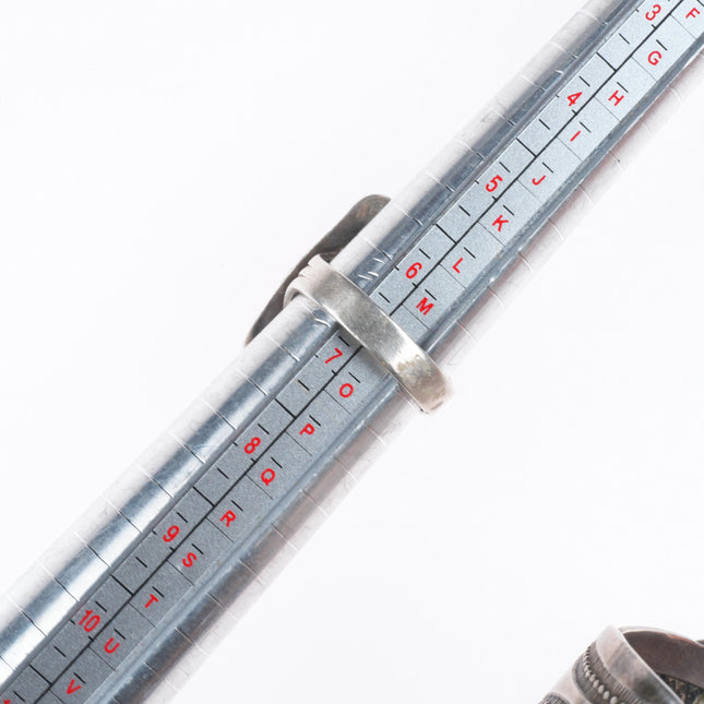 sz7 ring 7" c1940 Navajo sterling silver Montana moss agate cuff bracelet set