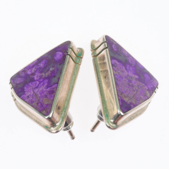 Daniel Zender Sugilite southwestern sterling silver modernist earrings