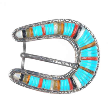 Carlos Eagle Ottawa Native American sterling corn row ranger belt buckle set