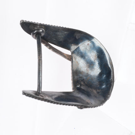 vintage c1940's Zuni snake eye turquoise sterling silver ranger belt buckle set