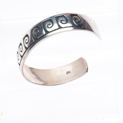 6.5" Hyson Stephen Naseyoma Hopi water/waves cuff bracelet sterling silver