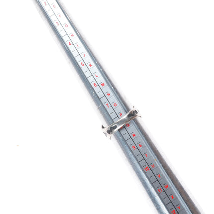 sz8 c1940 Vintage Navajo sterling silver snake/arrow red web turquoise ring