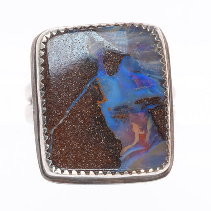 sz10 vintage GV Southwestern sterling silver boulder opal men's ring