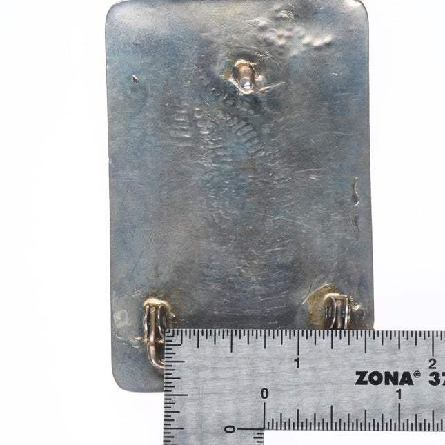 1.25" Loren Sakeva Kumauni Hopi Overlay butterfly belt buckle sterling silver