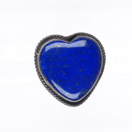 sz9 Myron Etsitty Navajo sterling silver Lapis Lazuli heart shaped ring