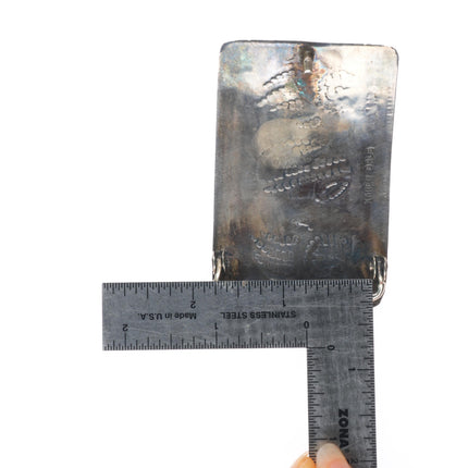 1.5" Karen Dale Navajo or Hopi sterling silver bear paw belt buckle