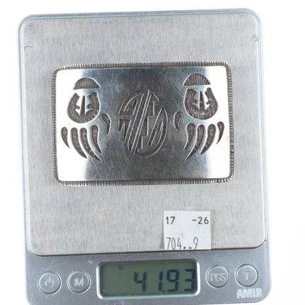 1.5" Karen Dale Navajo or Hopi sterling silver bear paw belt buckle