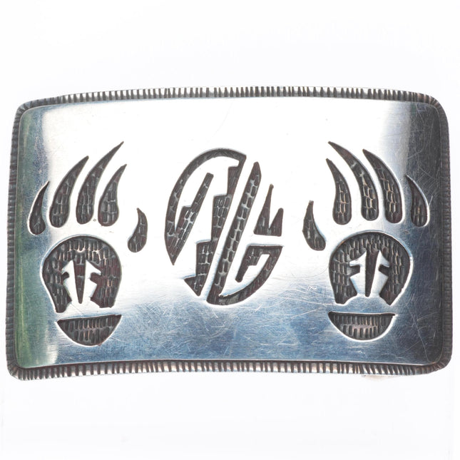 1.5" Karen Dale Navajo or Hopi sterling silver bear paw belt buckle