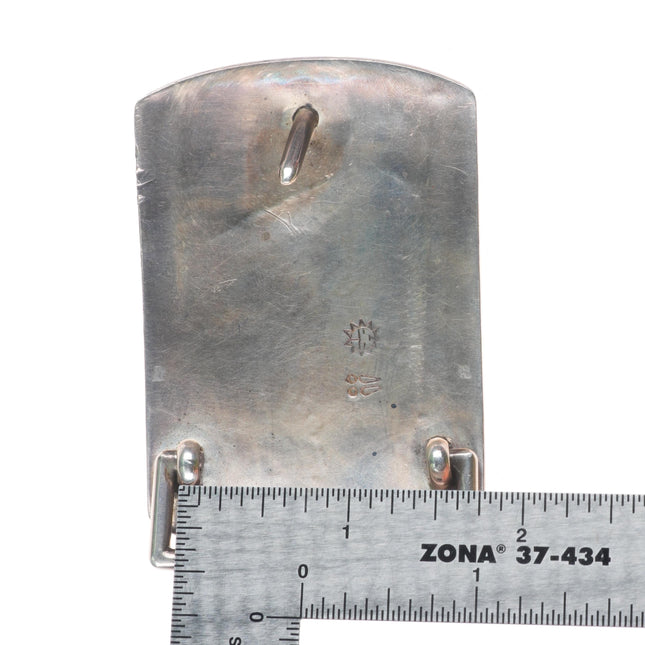 1.5" Fermin Hawee Hopi overlay belt buckle geometric imagery sterling silver