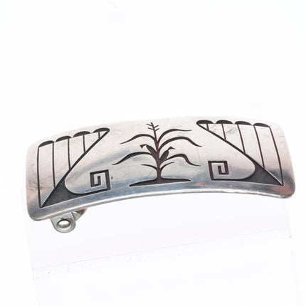 1" Emery Holmes Hopi overlay Hopicrafts sterling silver corn belt buckle