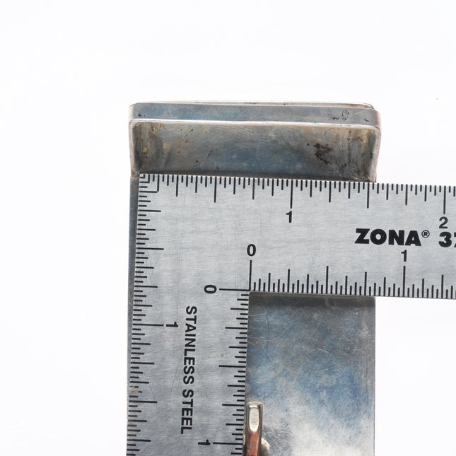 1.5" Raymond Kyasyousie Hopi overlay kachinas belt buckle sterling silver