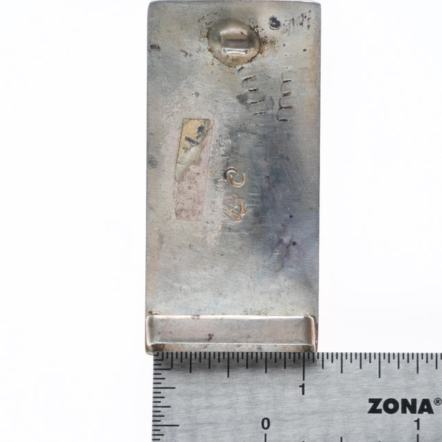 1" Vintage Hopi Guild overlay belt buckle sterling silver bird