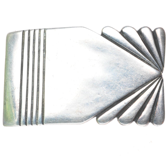 1" Ivan Kee Navajo White Hogan Shop 1968 Phoenix inv sterling silver belt buckle