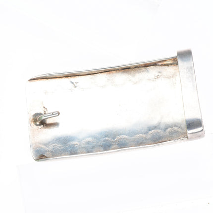 1.25" vintage Navajo sterling silver deep stamped belt buckle
