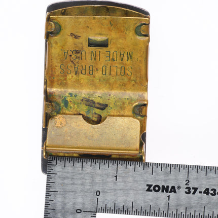 1.25" Vintage Navajo sterling silver turquoise channel inlay belt buckle