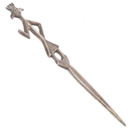 c1940's vintage Navajo hand stamped cast sterling silver kachina letter opener