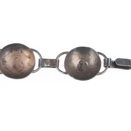 31.5" c1940's Navajo sterling silver deep stamped button concho belt