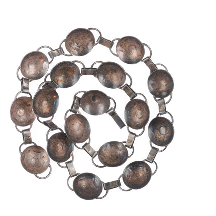 31.5" c1940's Navajo sterling silver deep stamped button concho belt