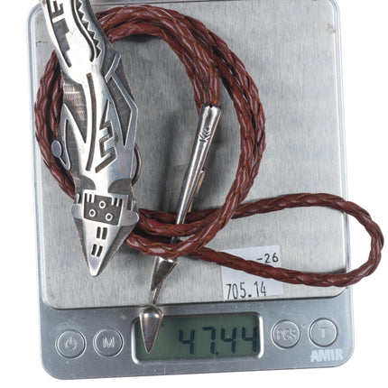 Loren Sakeva Kumauni hopi overlay Kachina for bolo tie sterling silver