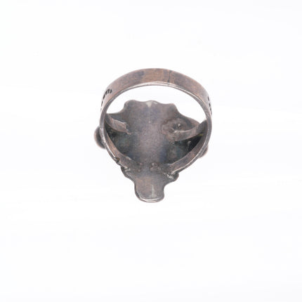 sz8 1940's Navajo/Fred Harvey sterling silver carved turquoise arrowhead ring