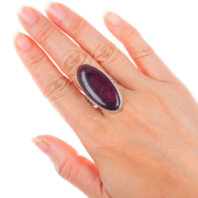 sz10 Roger Tsabetsaye Zuni sterling silver deep purple Sugilite ring