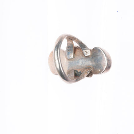 sz7 vintage Navajo sterling silver 3 stone turquoise stoplight ring