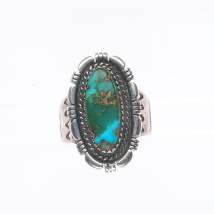 sz8.5 Vee Kee Navajo sterling silver multi-color blue/green turquoise ring