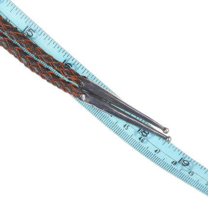 40's-50's Zuni sterling silver turquoise/spiny oyster thunderbird inlay bolo tie