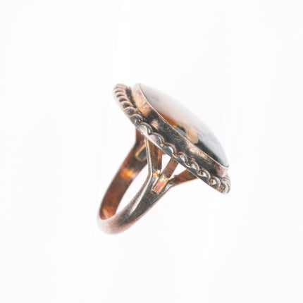 sz7.5 vintage southwestern/Native American sterling silver agate ring