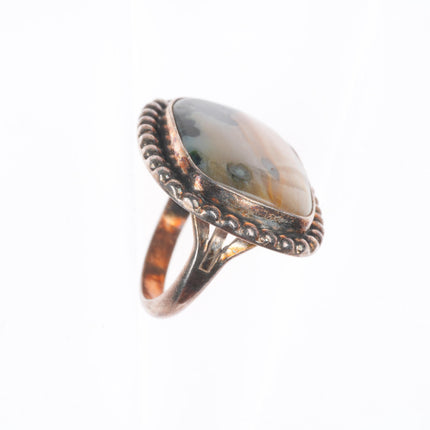 sz7.5 vintage southwestern/Native American sterling silver agate ring