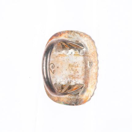 sz7.5 vintage southwestern/Native American sterling silver agate ring