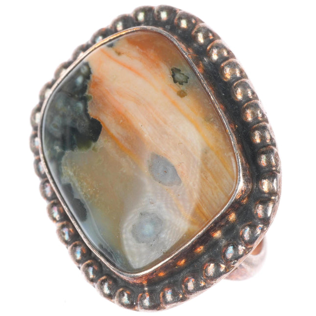 sz7.5 vintage southwestern/Native American sterling silver agate ring