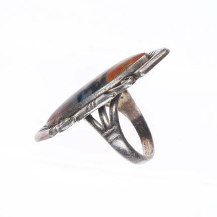 sz5.5 Vintage Bell trading post southwestern sterling silver petrified wood ring