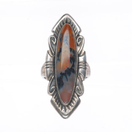 sz5.5 Vintage Bell trading post southwestern sterling silver petrified wood ring