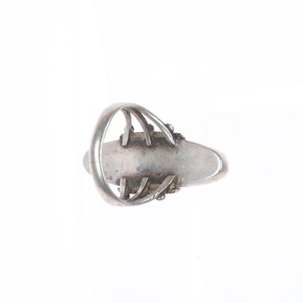 sz4 1930's Navajo sterling silver Cerrillos turquoise long pointy ring