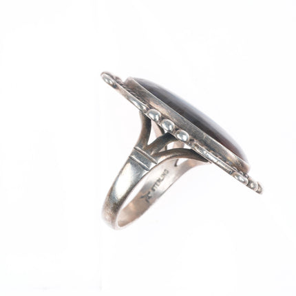 sz7.5 Vintage Bell Trading Post southwestern sterling silver petrified wood ring