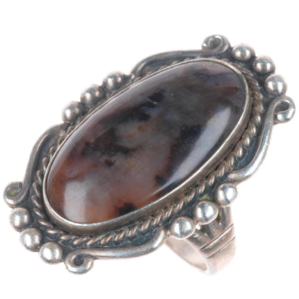 sz7.5 Vintage Bell Trading Post southwestern sterling silver petrified wood ring