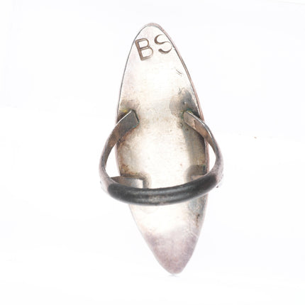 sz9 BS Navajo vintage sterling silver turquoise chip inlay long pointy ring