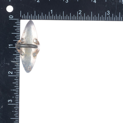 sz9 BS Navajo vintage sterling silver turquoise chip inlay long pointy ring